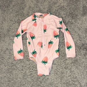 Old Navy Pink Kids Swim One Piece with Strawberry Print